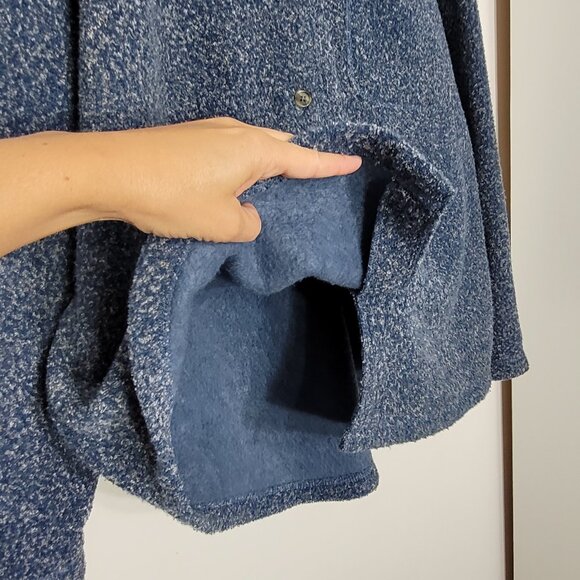 R&R Cozy Blue Fleece Collar Soft Comfy Button Down Cardigan Cottagecore Sweater - Picture 6 of 11